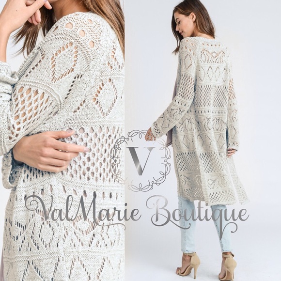 ❤️LAST 1 - Light gray knitted long breezy cardigan - Picture 3 of 3